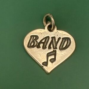 .925 Heart Band Sterling Silver Jewelry Charm #music #band